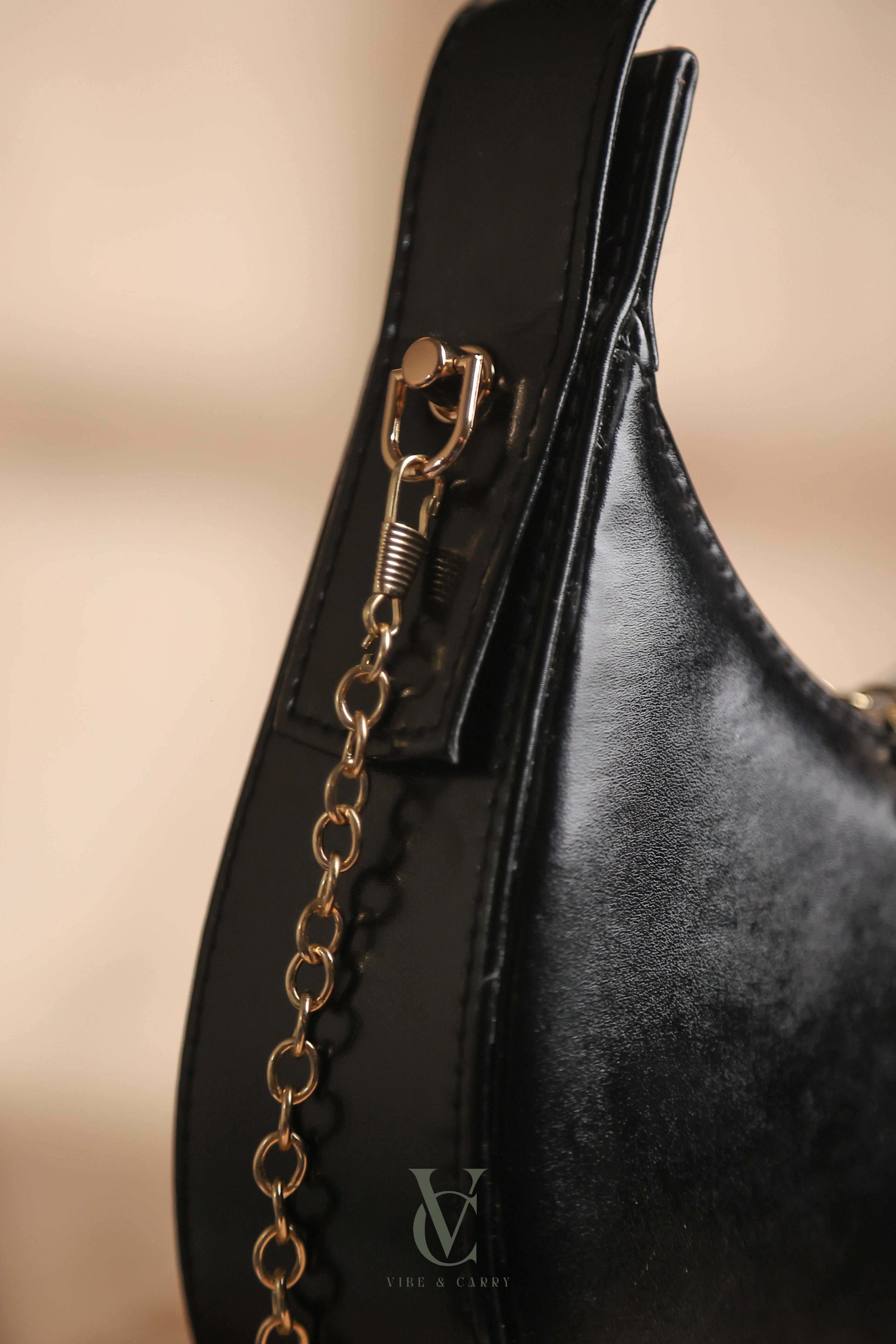 Half Moon Black Bag