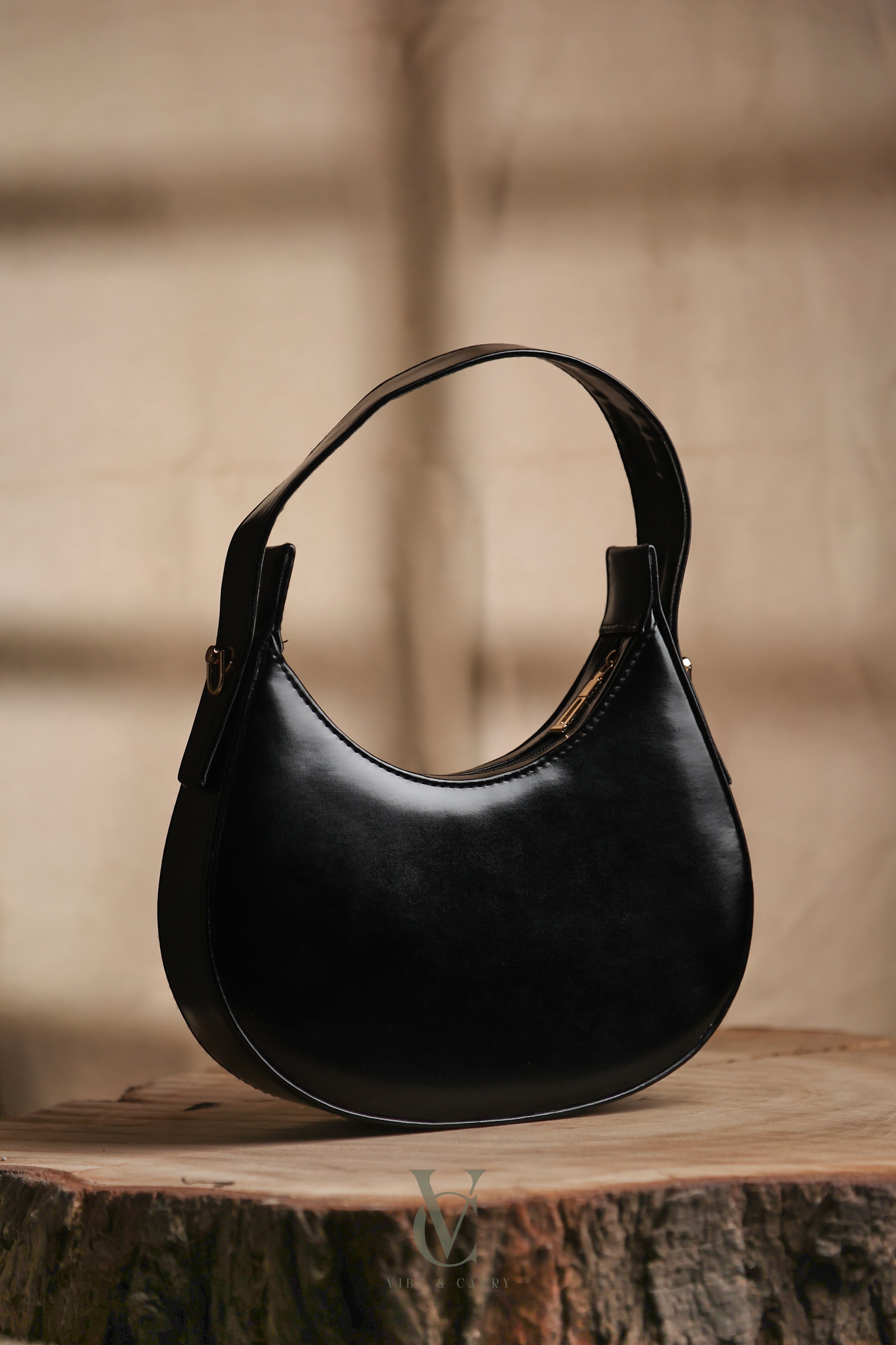 Half Moon Black Bag