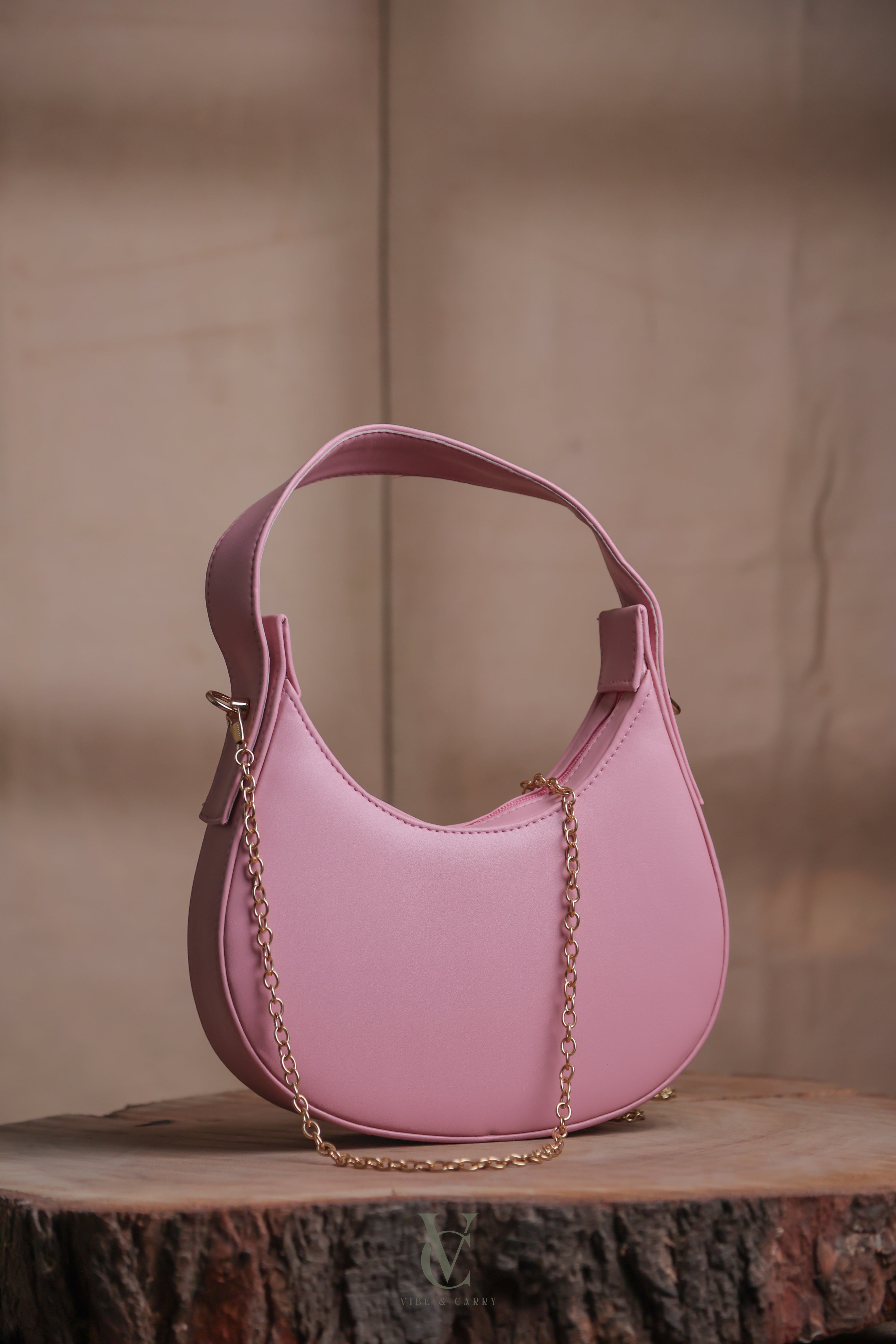 Half Moon Soft Pink Bag