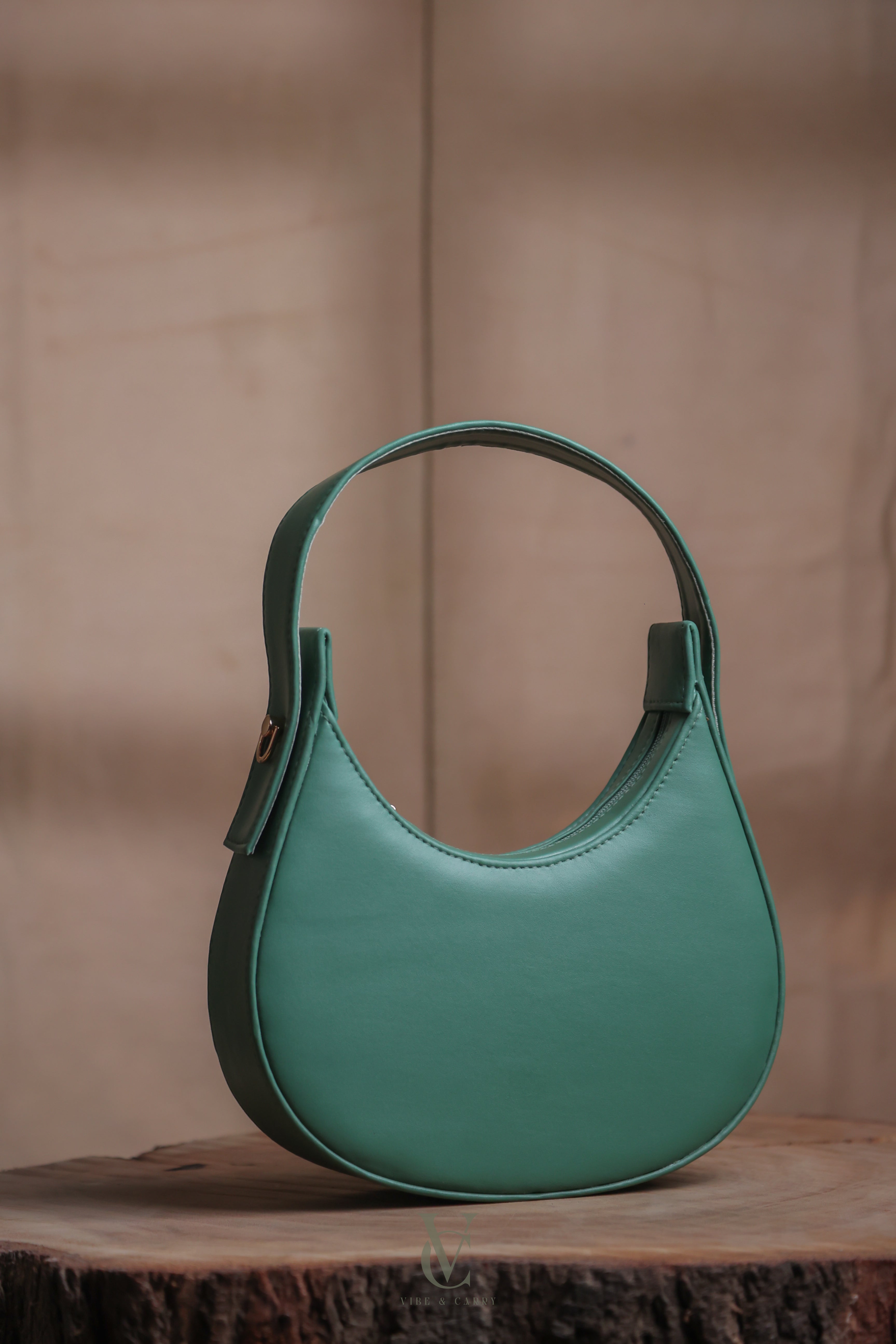 Half Moon Jade Green Bag