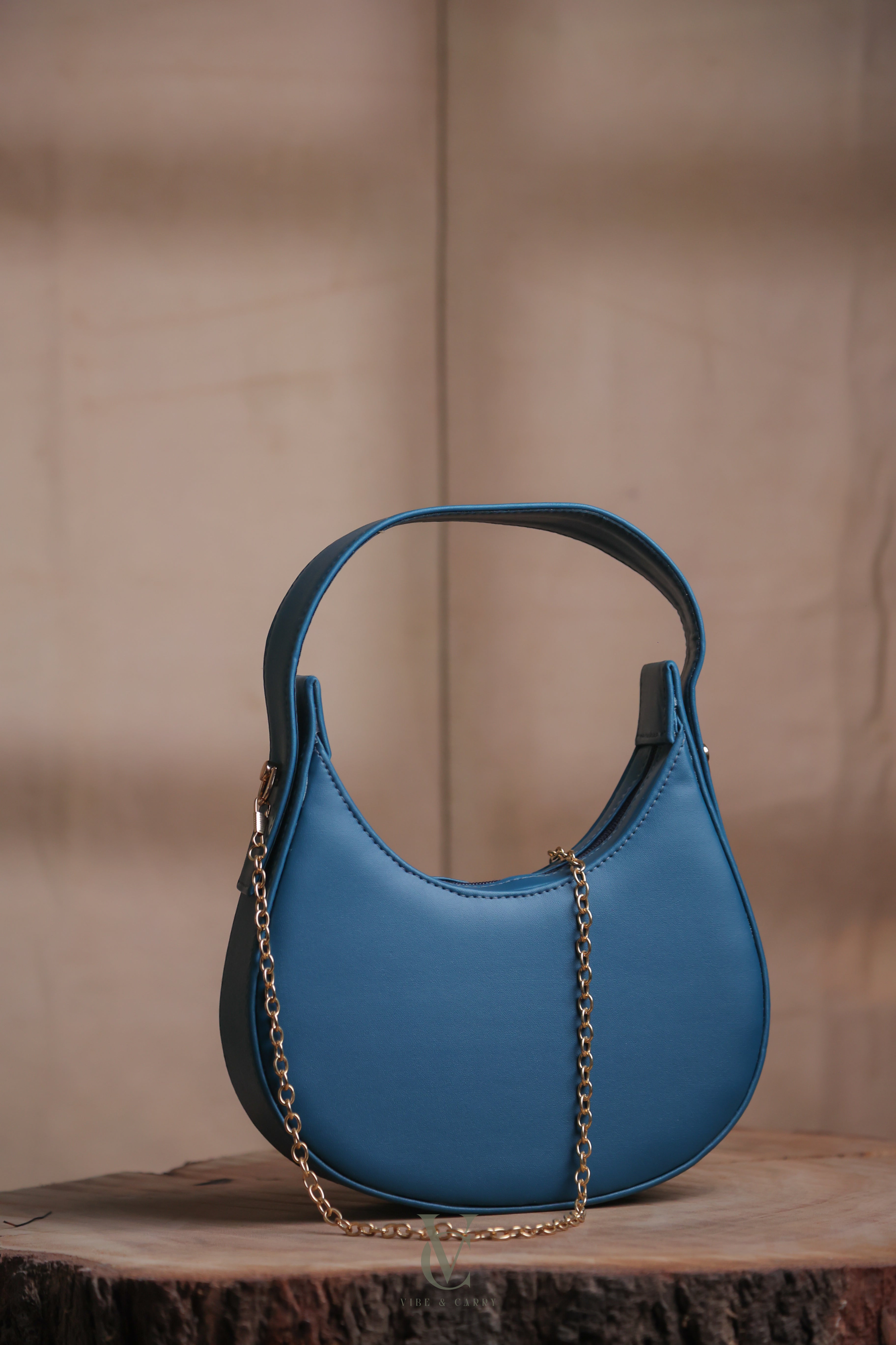 Half Moon Navy Blue Bag