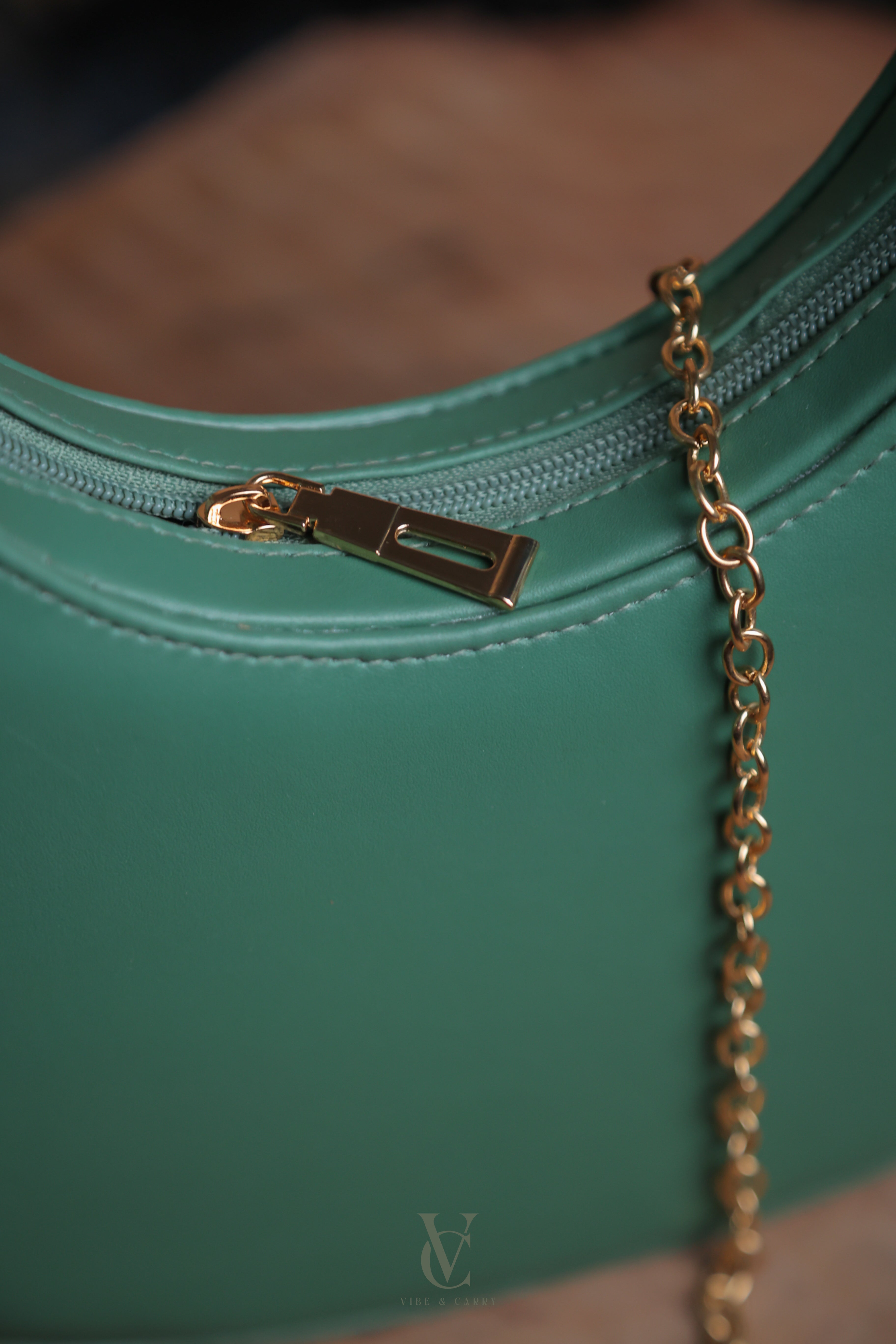 Half Moon Jade Green Bag
