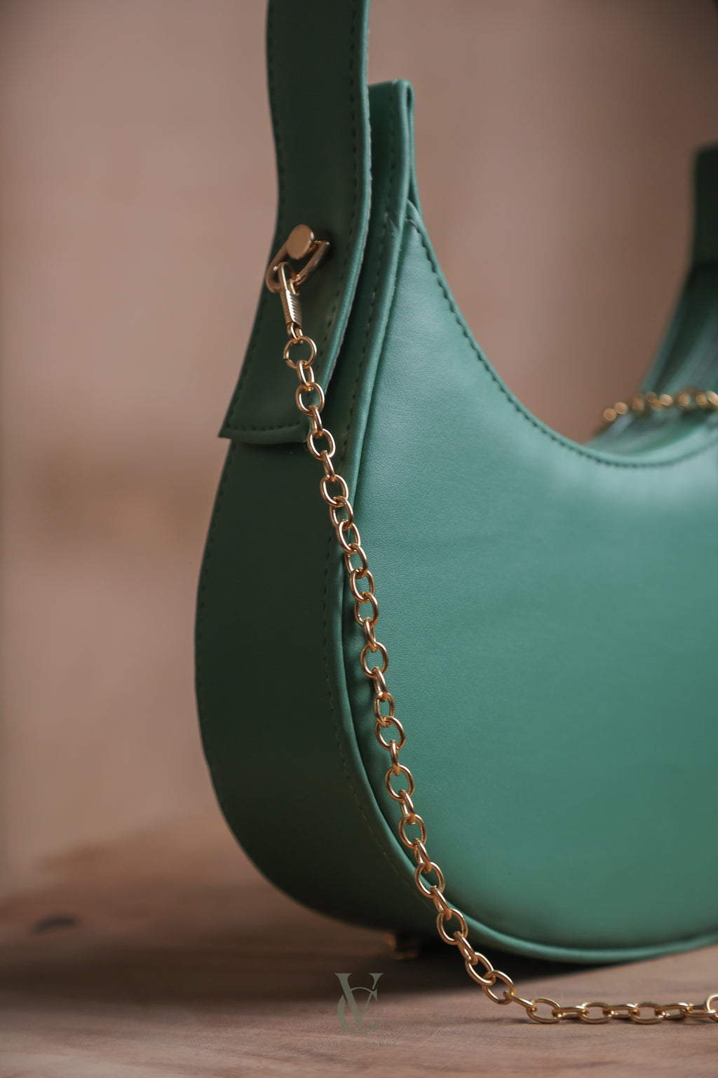 Half Moon Jade Green Bag