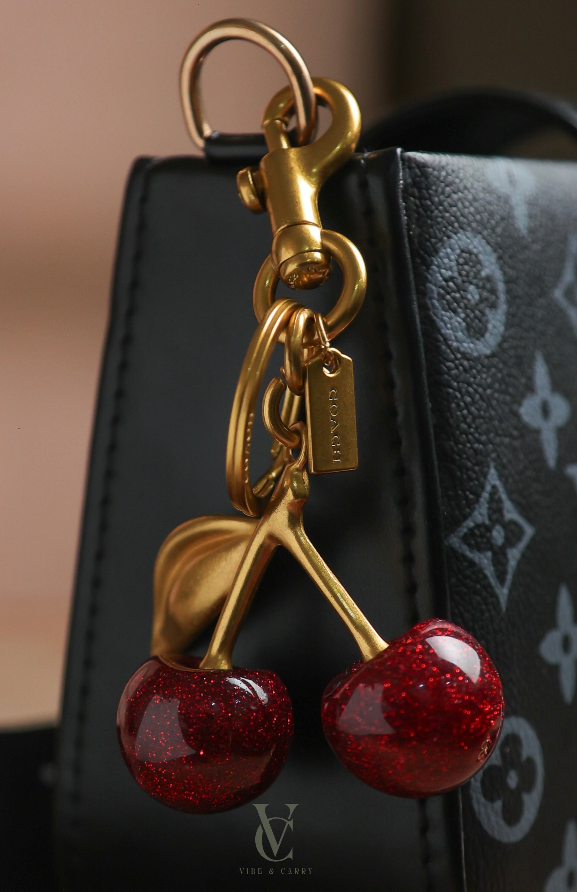 Coach Premium Cherry Keychain