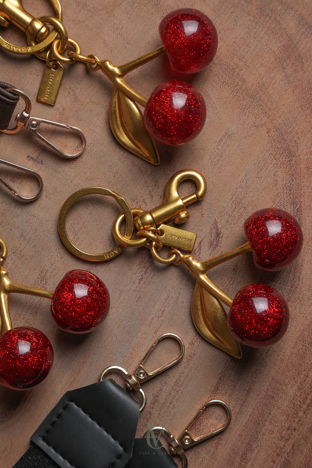 Coach Premium Cherry Keychain