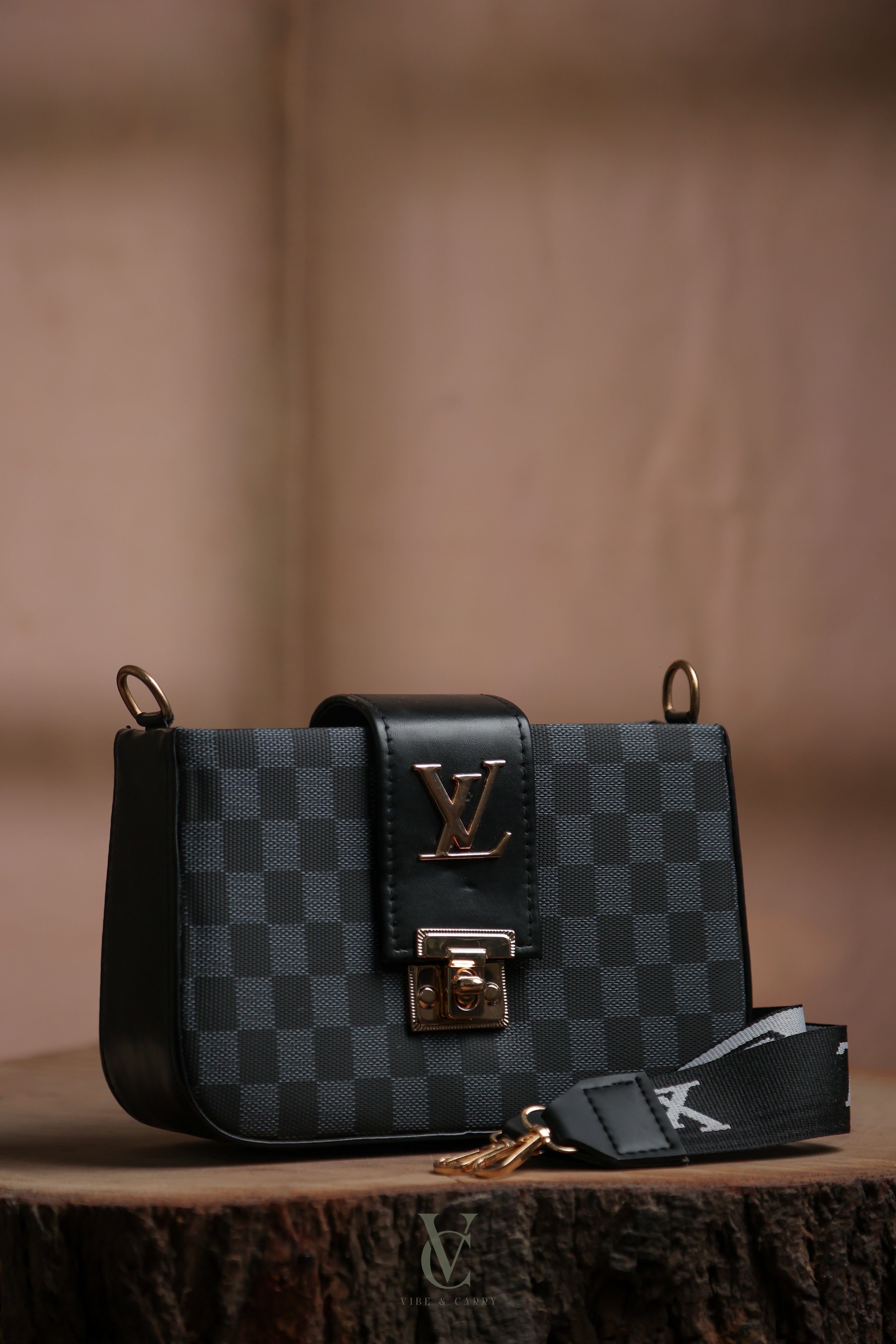 LV Check Black Charm
